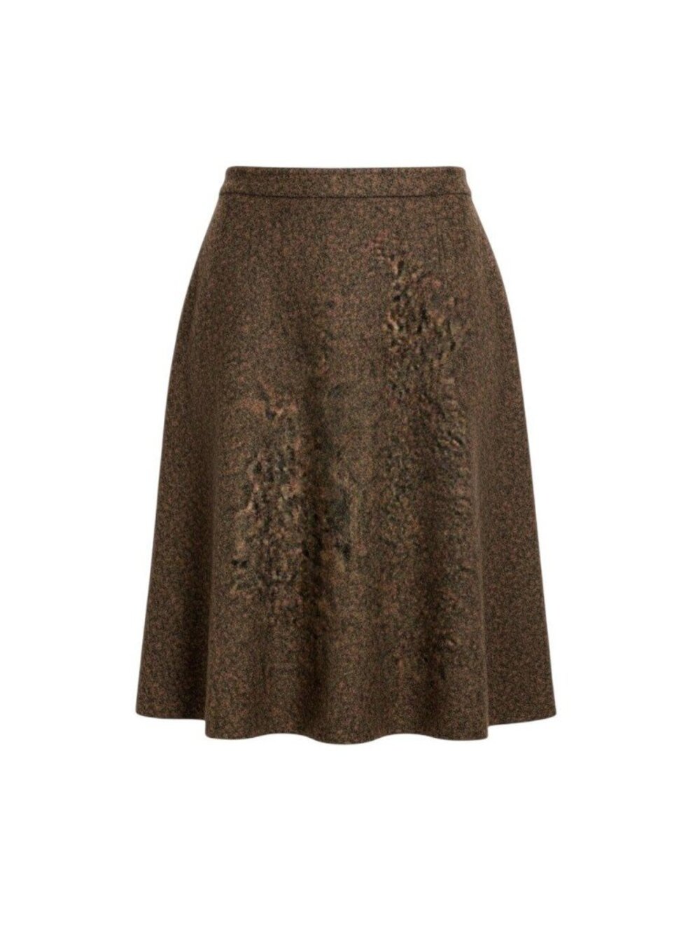 Chanel Skirt CC Logo Alpaca Blend Brown 38